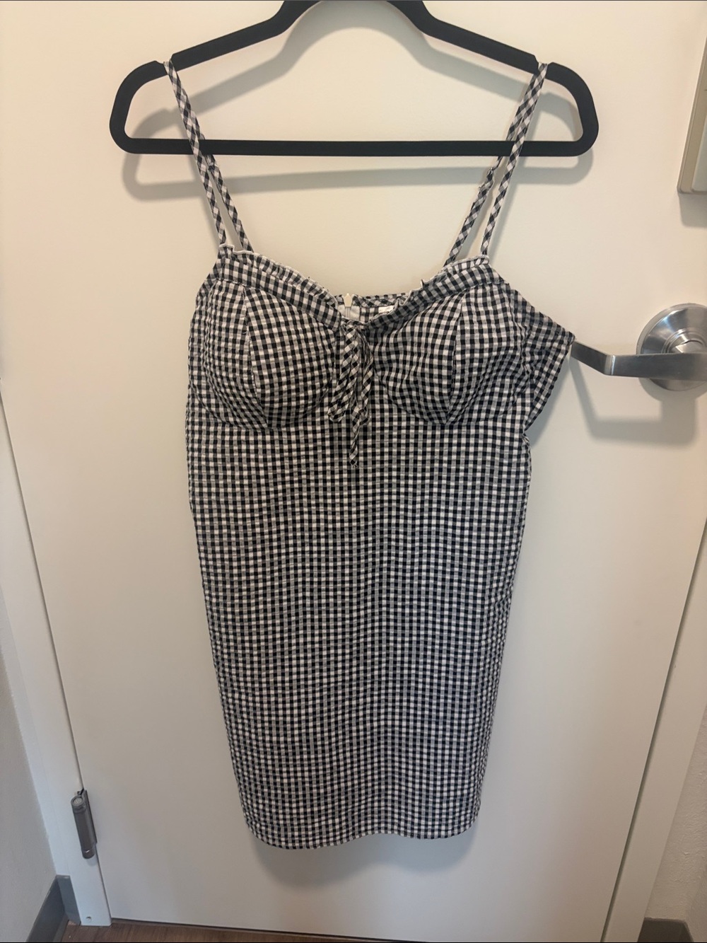 No Boundaries Juniors Black & White Gingham Bustier Mini Dress Large (11-13)